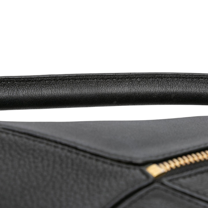 LOEWE Medium Cuir de veau and Daim Puzzle Sac cartable Noir