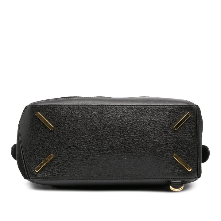 LOEWE Medium Cuir de veau and Daim Puzzle Sac cartable Noir