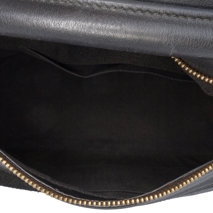 LOEWE Medium Cuir de veau and Daim Puzzle Sac cartable Noir