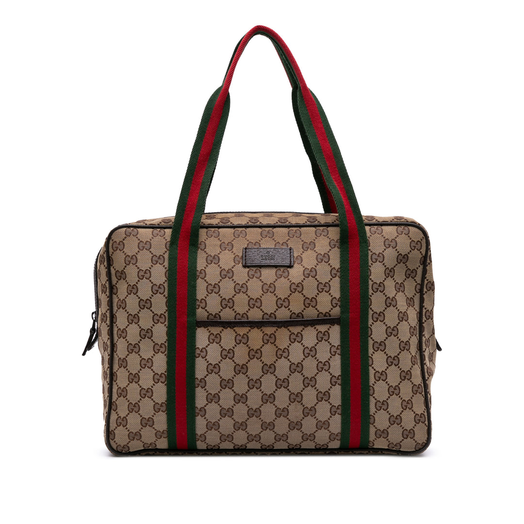 GG Canvas Web Business Bag Brown - Gaby Paris