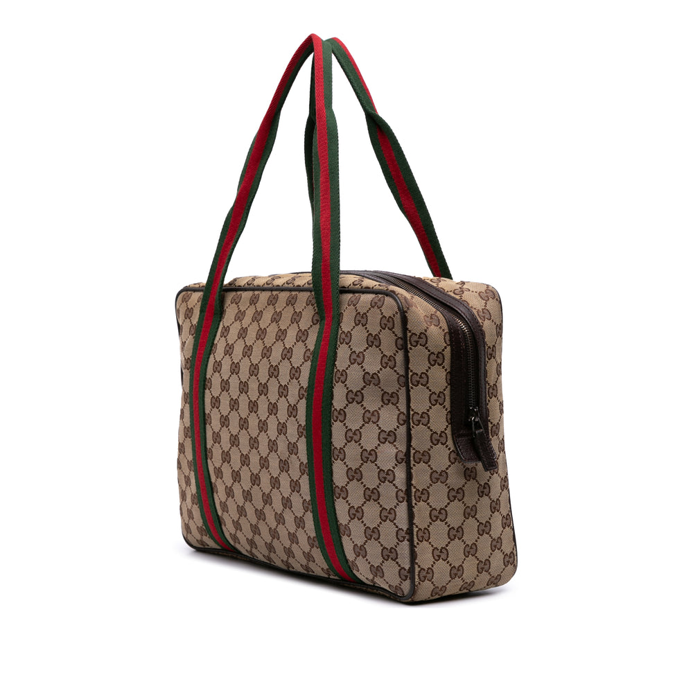 GG Canvas Web Business Bag Brown - Gaby Paris