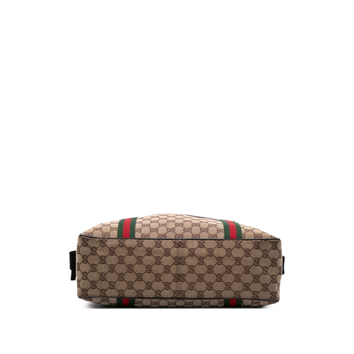 GG Canvas Web Business Bag Brown - Gaby Paris