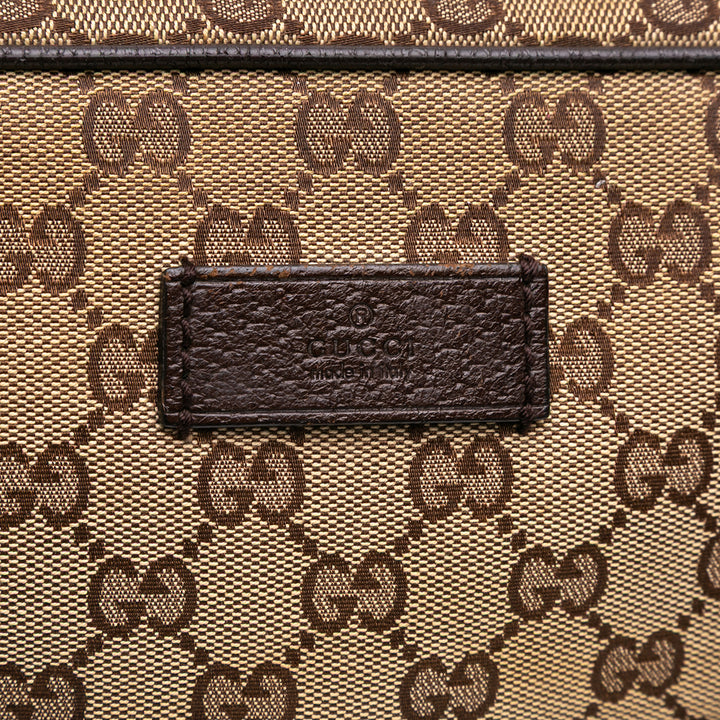 GG Canvas Web Business Bag Brown - Gaby Paris