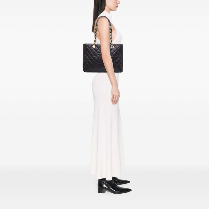 Caviar Grand Shopping Tote Black - Gaby Paris