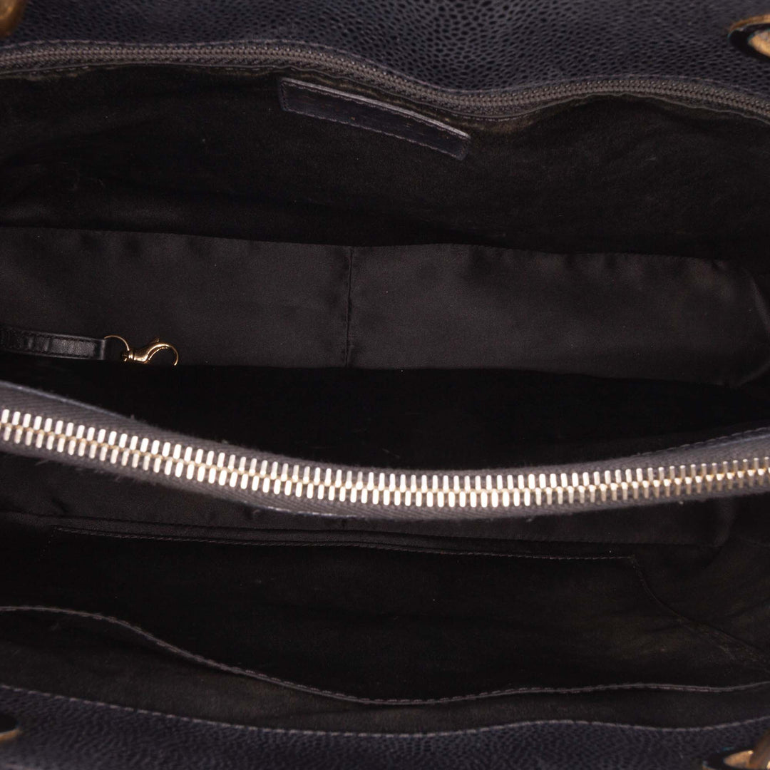 Caviar Grand Shopping Tote Black - Gaby Paris