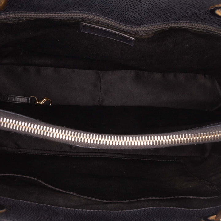 Caviar Grand Shopping Tote Black - Gaby Paris