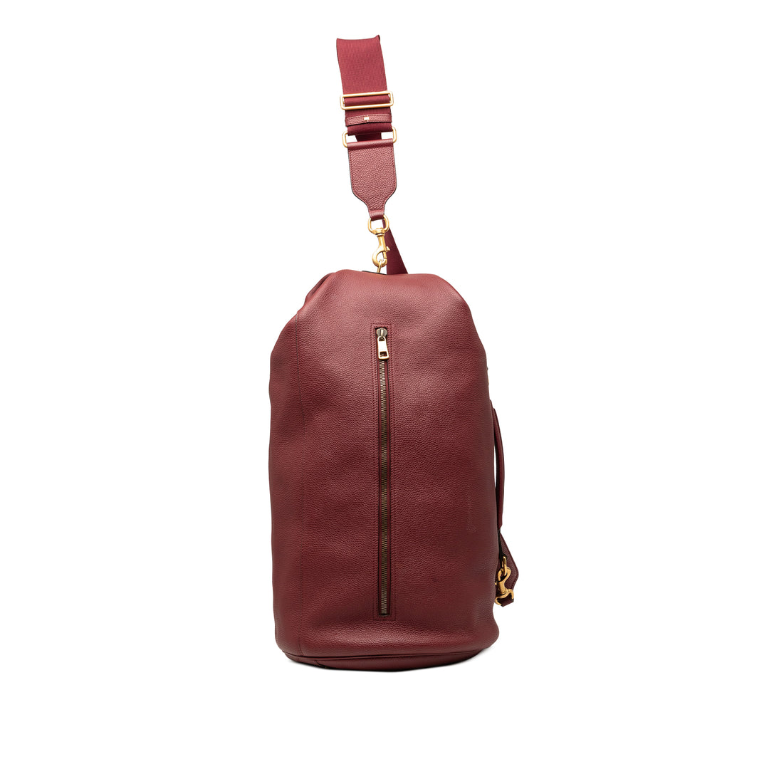 Gucci Grained Vertical Zippé Sling Sac Cuir
