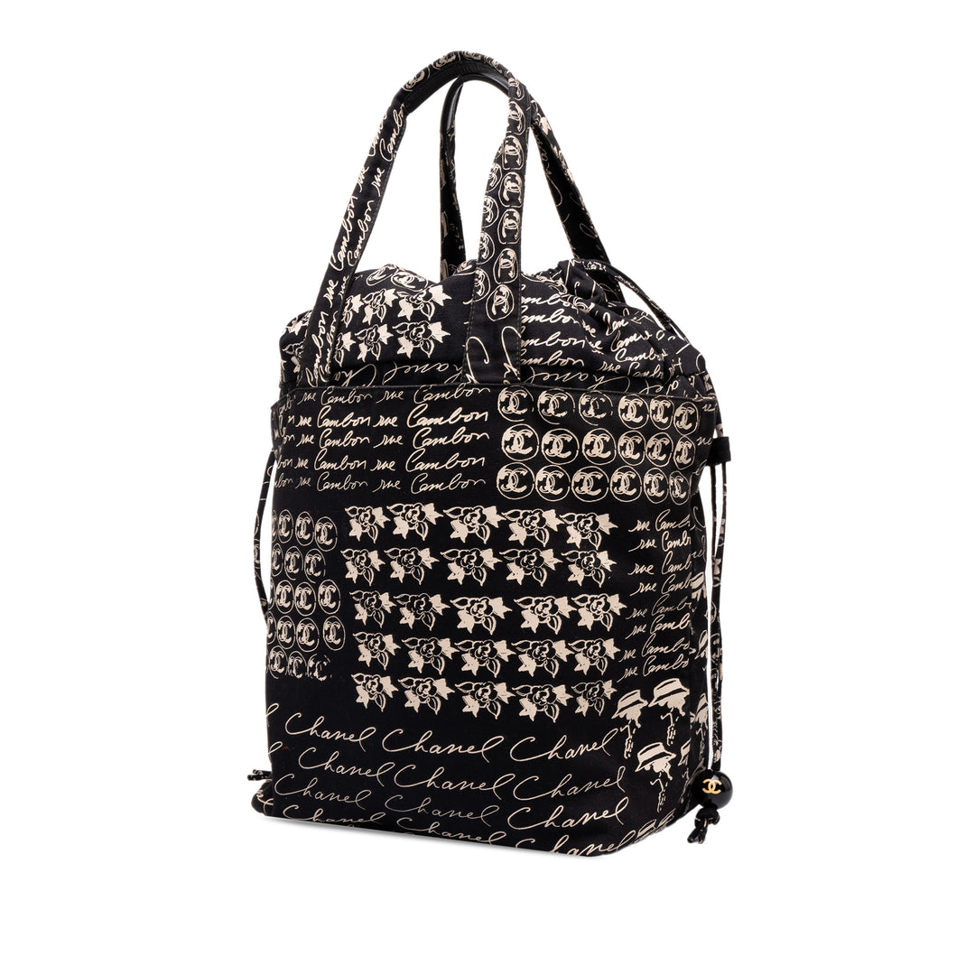 Chanel CC Grafitti Cordon Cabas Noir – vue 2 – GABY PARIS