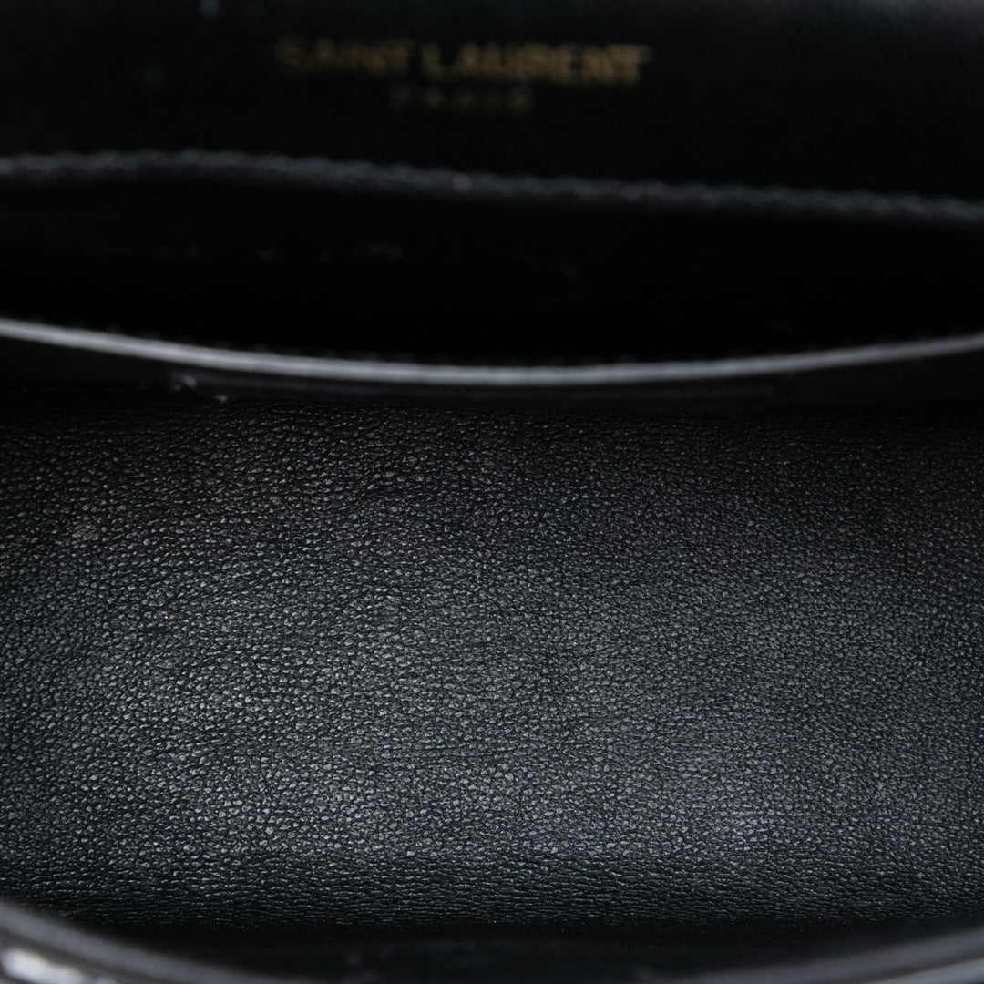 Saint Laurent Small Cuir verni Monogram Vicky Sac à chaîne