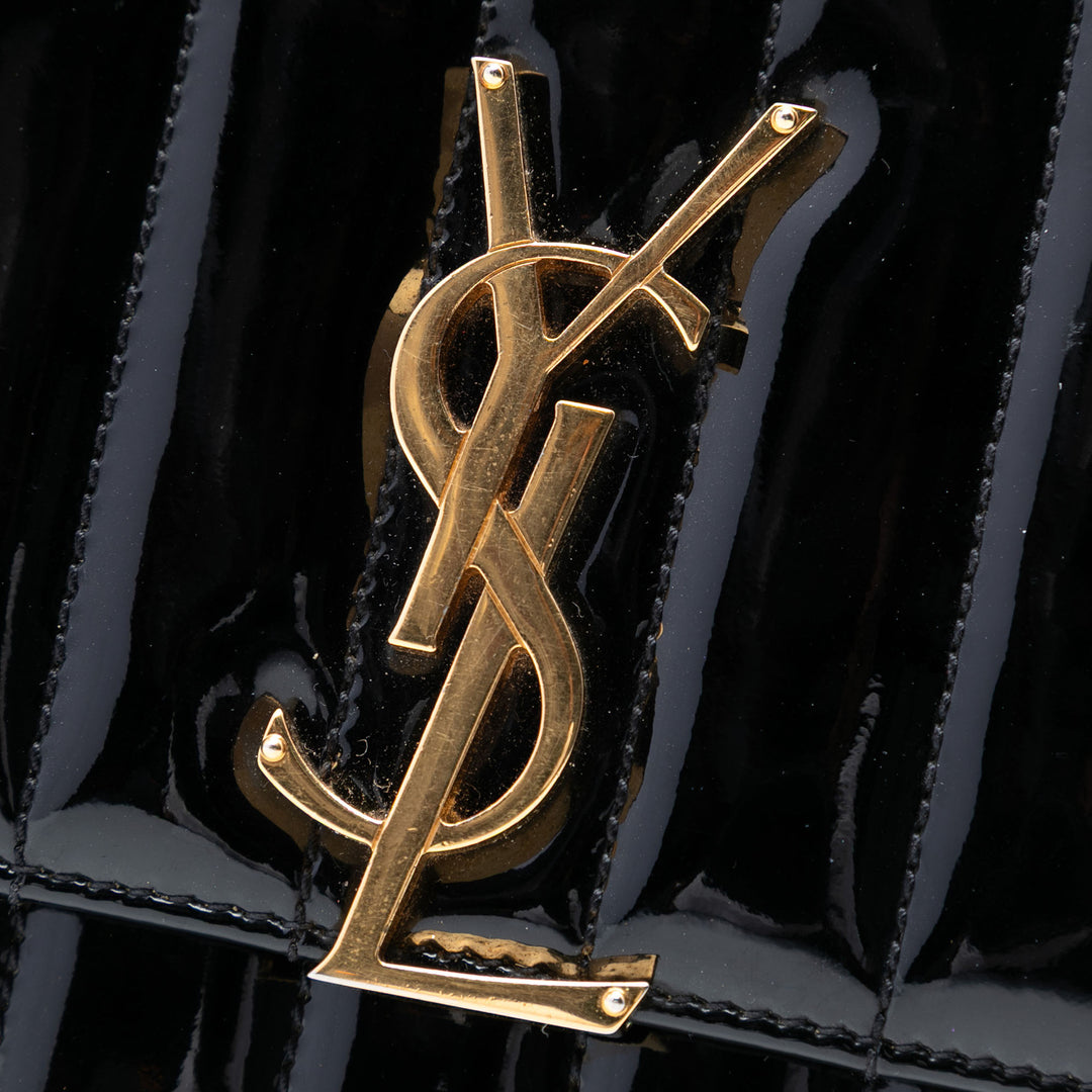 Saint Laurent Small Cuir verni Monogram Vicky Sac à chaîne