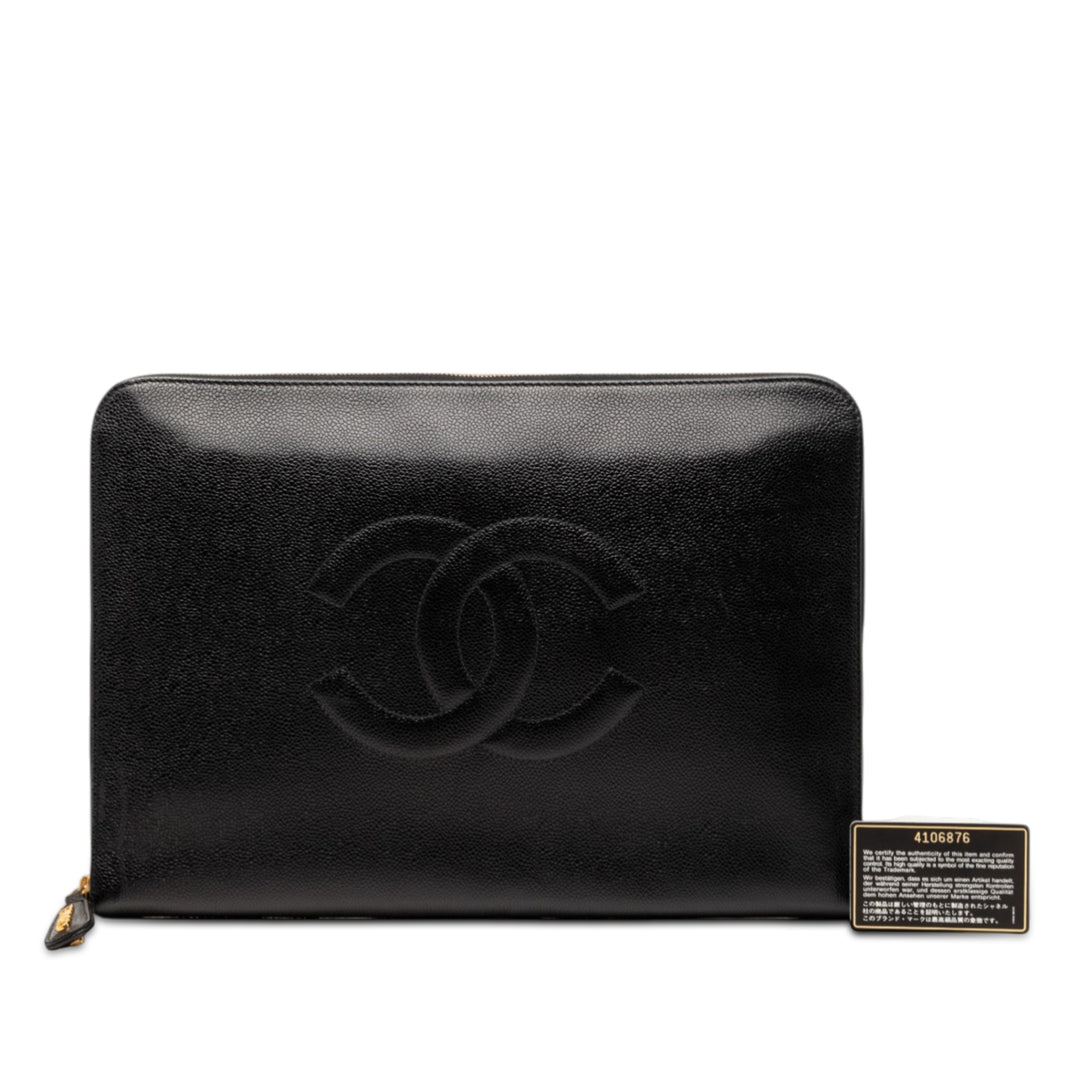 Chanel CC Caviar Documents Portfolio Pochette