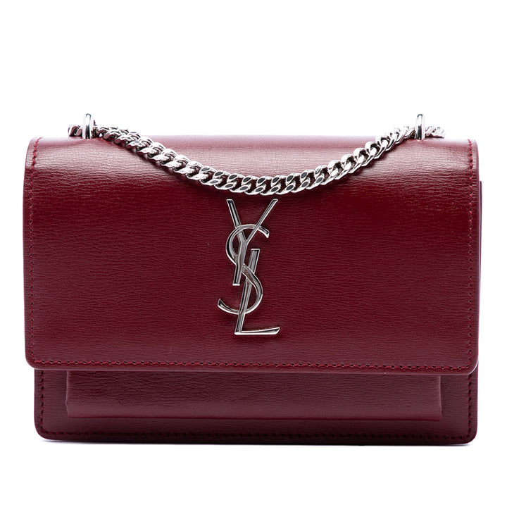 Saint Laurent Sac bandoulière Sunset Petit Cuir de veau Rouge – vue principale – GABY PARIS