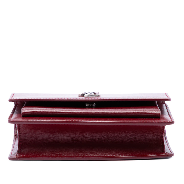Saint Laurent Sac bandoulière Sunset Petit Cuir de veau Rouge – vue 3 – GABY PARIS