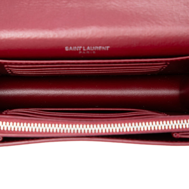 Saint Laurent Sac bandoulière Sunset Petit Cuir de veau Rouge – vue 4 – GABY PARIS