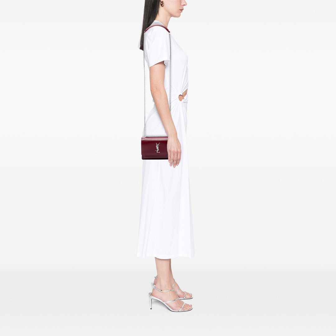 Saint Laurent Sac bandoulière Sunset Petit Cuir de veau Rouge – vue 6 – GABY PARIS