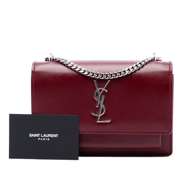 Saint Laurent Sac bandoulière Sunset Petit Cuir de veau Rouge – vue 7 – GABY PARIS