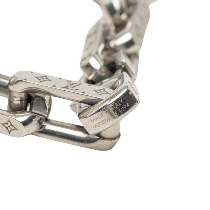 Louis Vuitton Stainless Steel Chaîne Link Collier Monogram Argenté