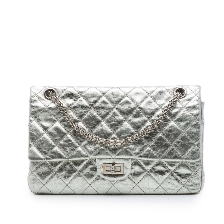 Chanel Matelassé Metallic vieilli Cuir de veau Reissue 2.55 Double rabat 226