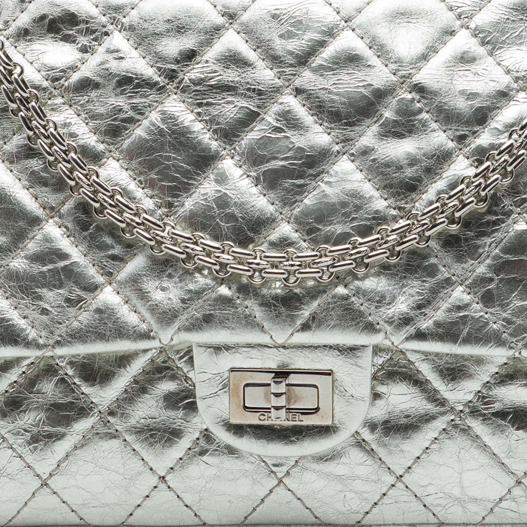 Chanel Matelassé Metallic vieilli Cuir de veau Reissue 2.55 Double rabat 226