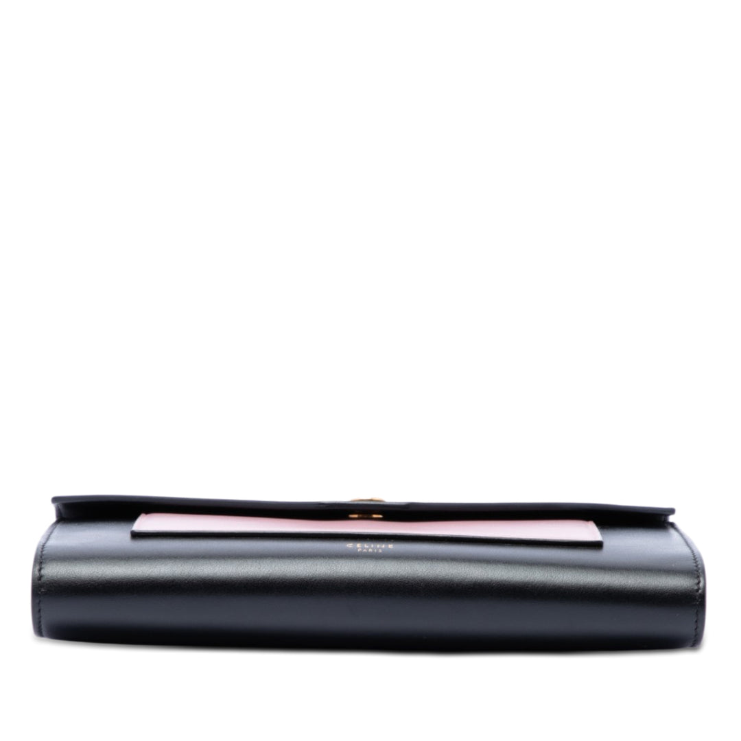 Celine Bicolor Cuir Pocket Envelope Wallet on Chain