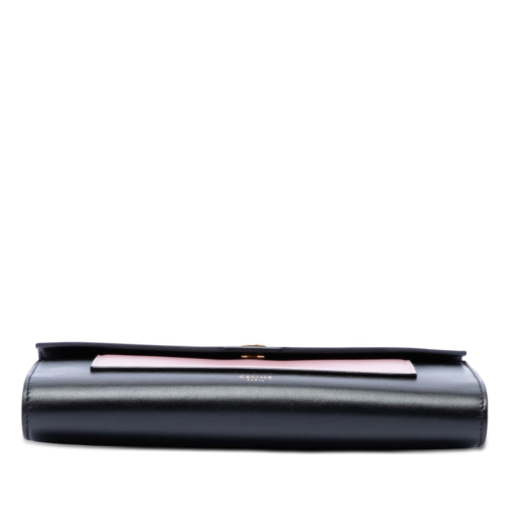 Celine Bicolor Cuir Pocket Envelope Wallet on Chain