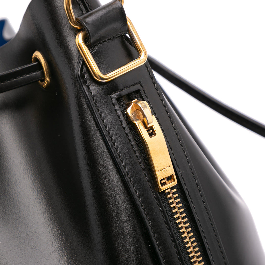 Medium Leather Emmanuelle Bucket Bag Black - Gaby Paris