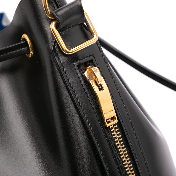 Medium Leather Emmanuelle Bucket Bag Black - Gaby Paris