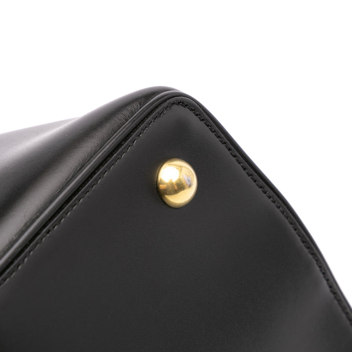 Medium Leather Emmanuelle Bucket Bag Black - Gaby Paris