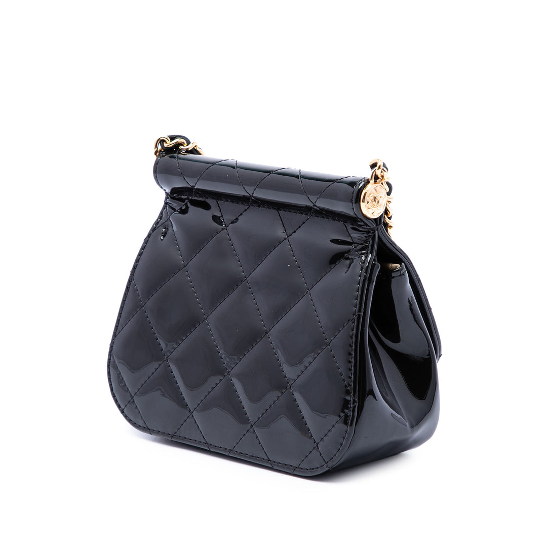 Chanel Pochette CC Matelassé Armature à rabat avec chaîne Noir – vue 2 – GABY PARIS