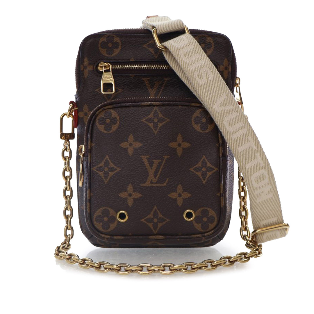 Monogram Utility Phone Sleeve Brown - Gaby Paris