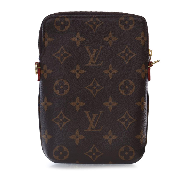 Monogram Utility Phone Sleeve Brown - Gaby Paris