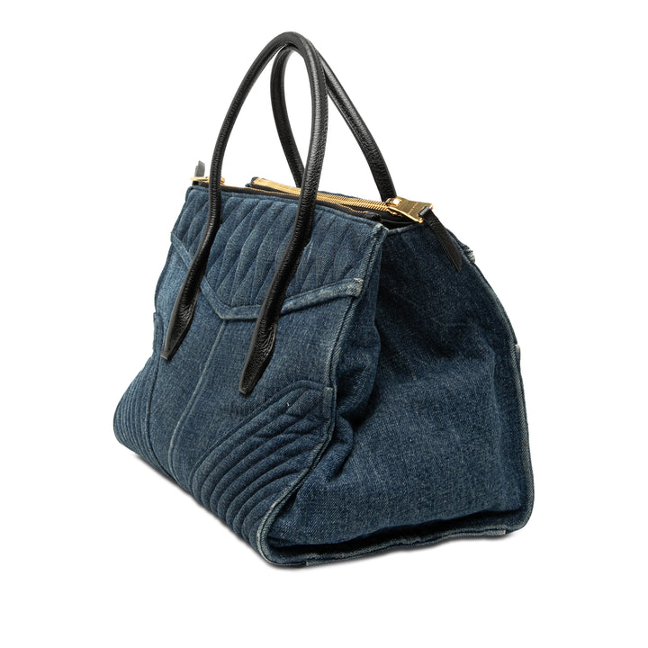 Miu Miu Matelasse Jean Biker Cabas