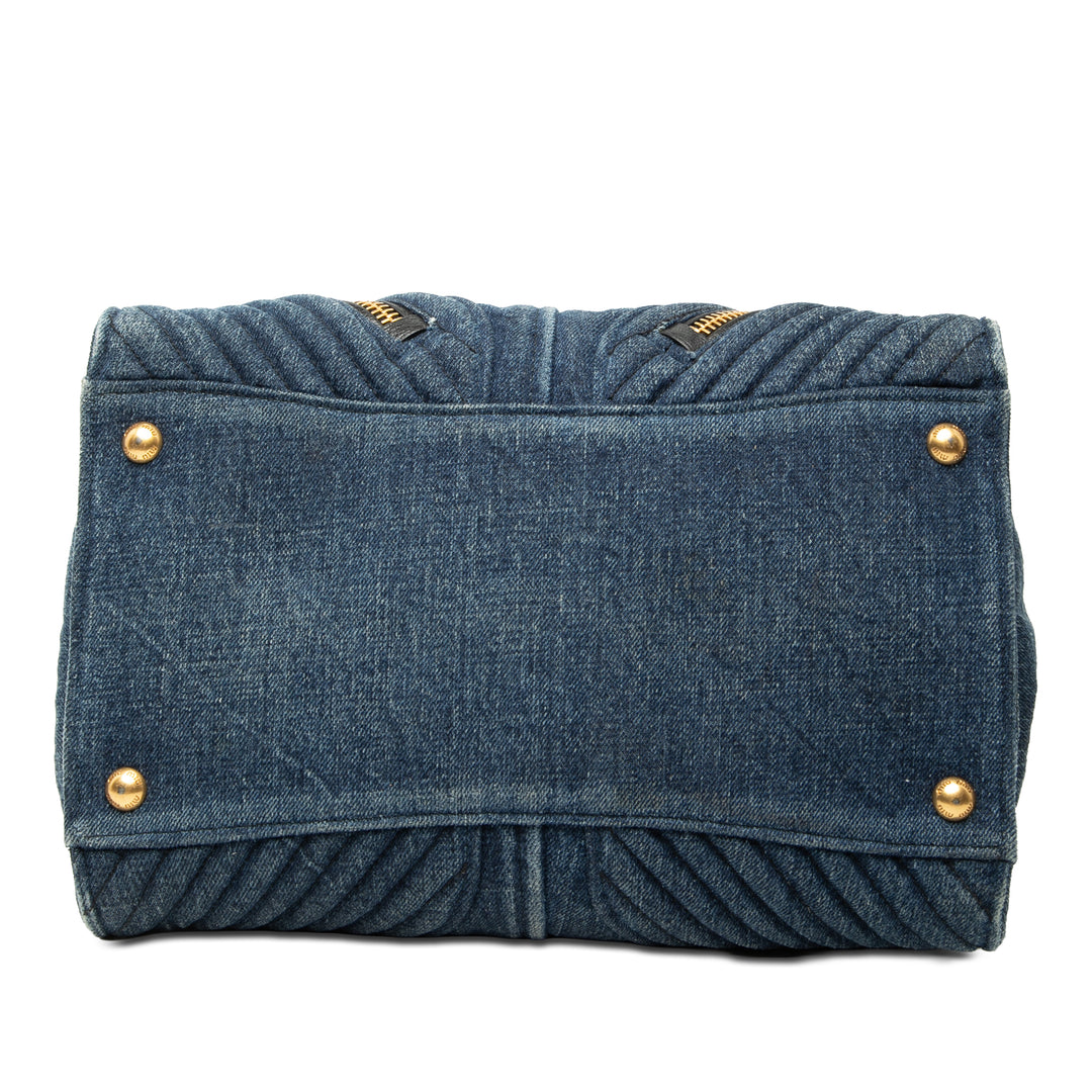 Miu Miu Matelasse Jean Biker Cabas