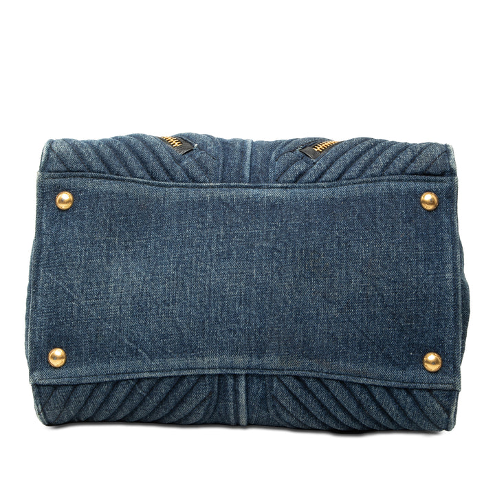 Miu Miu Matelasse Jean Biker Cabas