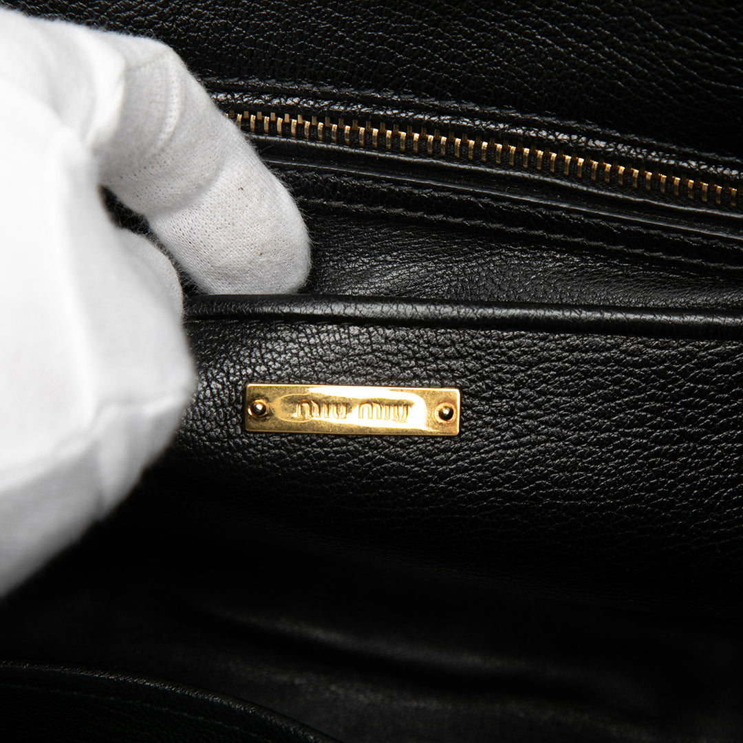 Miu Miu Matelasse Jean Biker Cabas