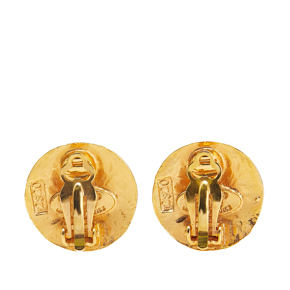 Chanel Doré Plated CC Round Clip On Boucles d’oreilless Doré – GABY PARIS Authentique