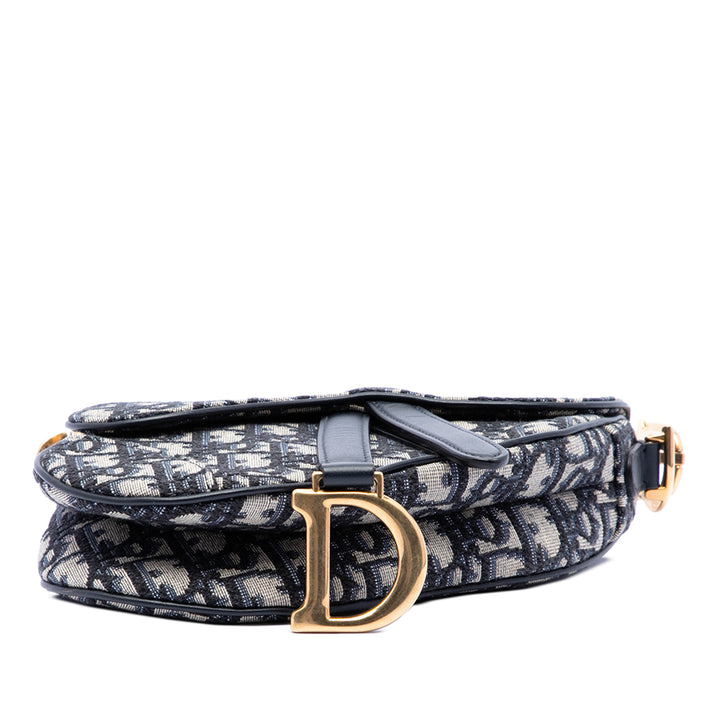 Dior Mini Oblique Toile Saddle Sac