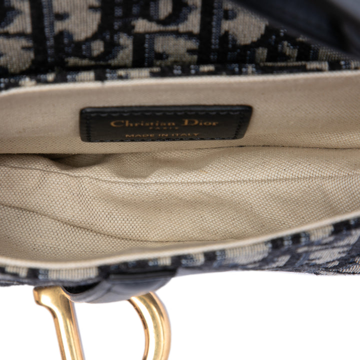 Dior Mini Oblique Toile Saddle Sac