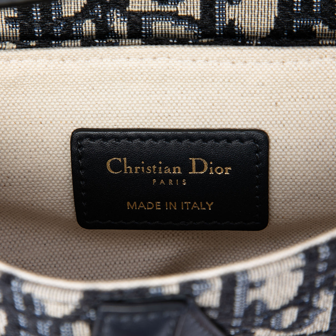 Dior Mini Oblique Toile Saddle Sac