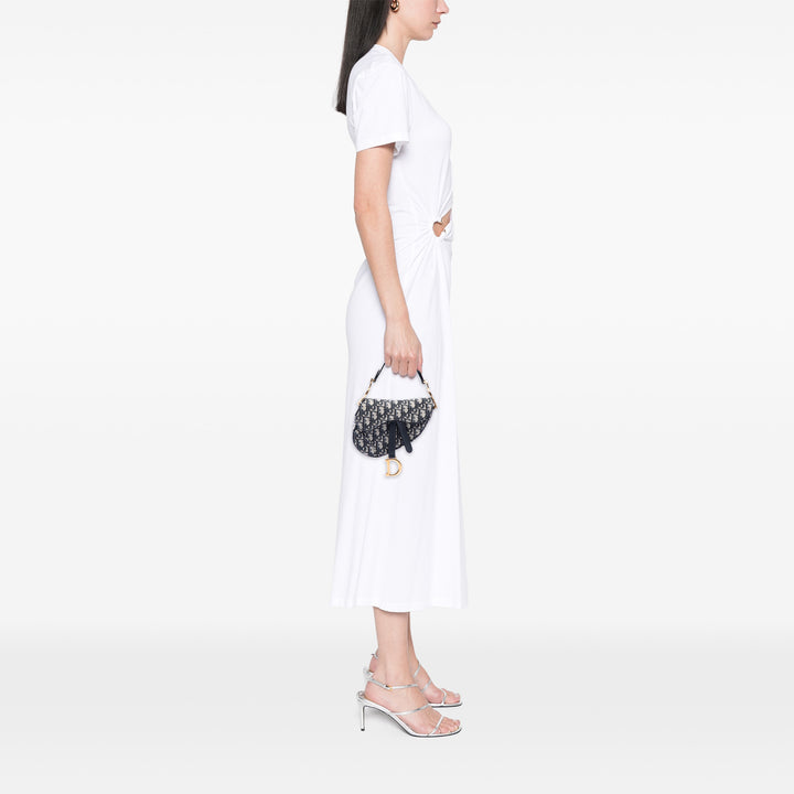 Dior Mini Oblique Toile Saddle Sac