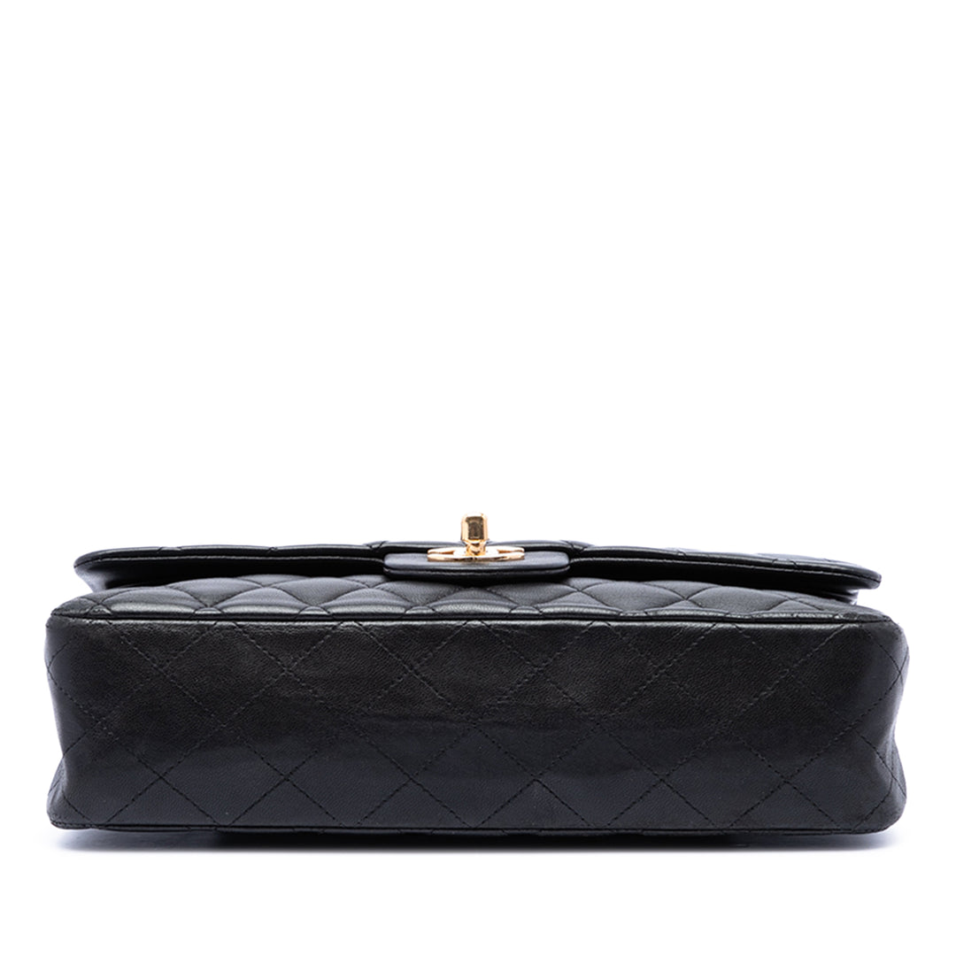 Classic Double rabat Moyen Cuir d'agneau Noir