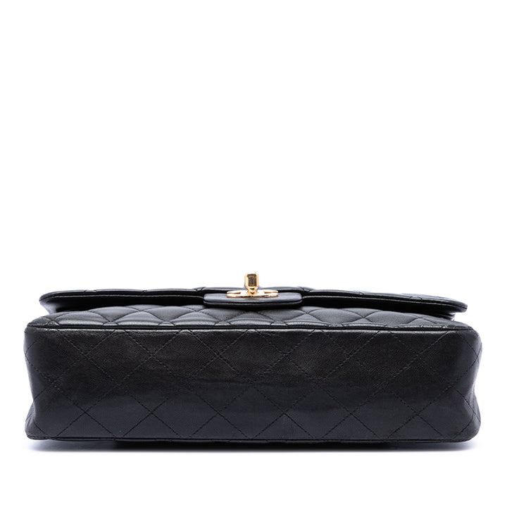 Classic Double rabat Moyen Cuir d'agneau Noir
