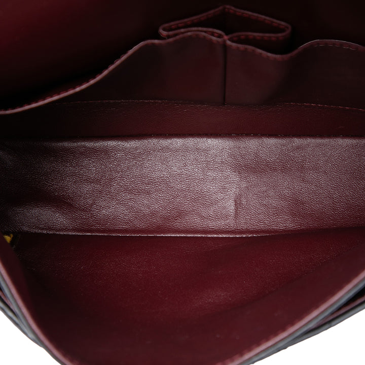 Classic Double rabat Moyen Cuir d'agneau Noir