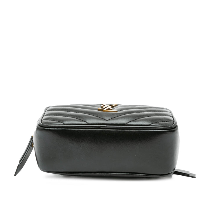 Leather Monogram Lou Belt Bag Black - Gaby Paris