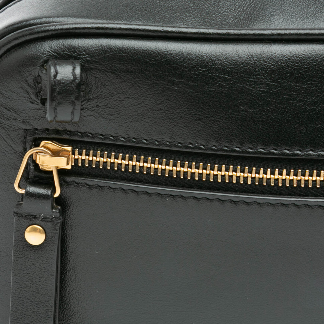 Leather Monogram Lou Belt Bag Black - Gaby Paris