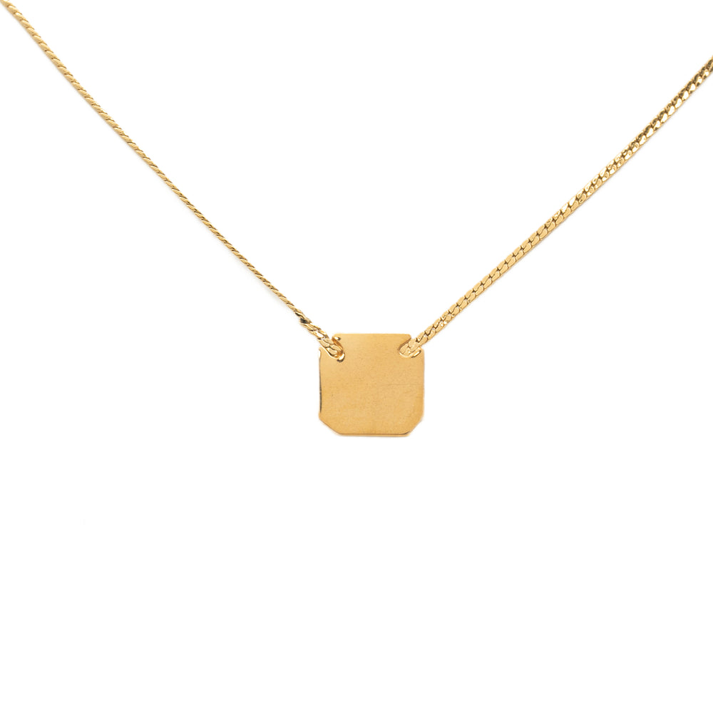 Dior Doré Plated CD Logo Plate Pendant Collier Doré – GABY PARIS Authentique