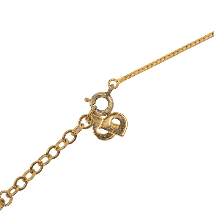 Dior Doré Plated CD Logo Plate Pendant Collier Doré – GABY PARIS Authentique