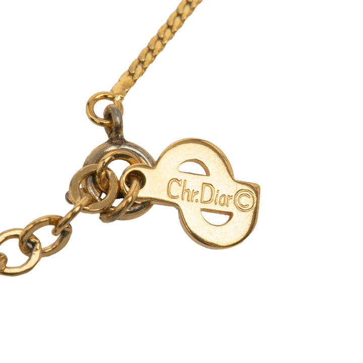 Dior Doré Plated CD Logo Plate Pendant Collier Doré – GABY PARIS Authentique
