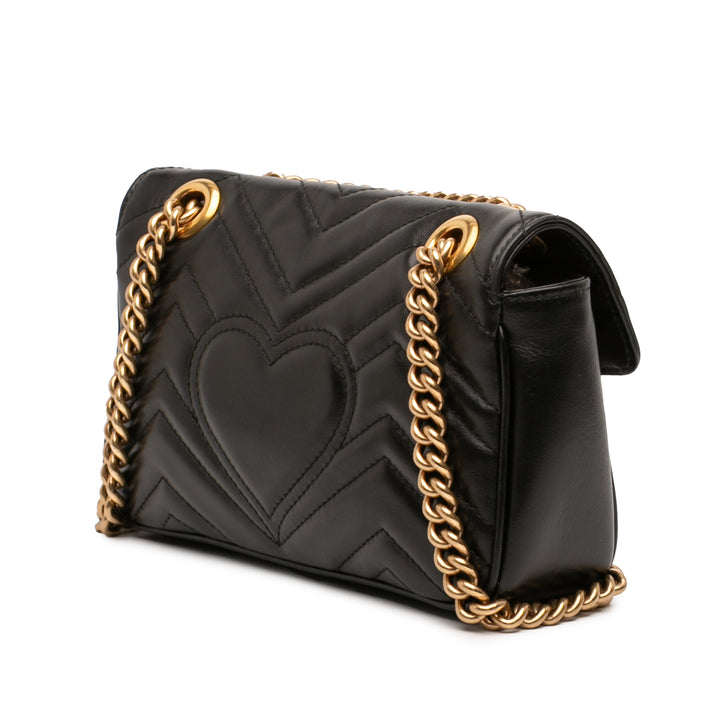 GG Marmont Matelasse Sac Petit Cuir de veau Noir