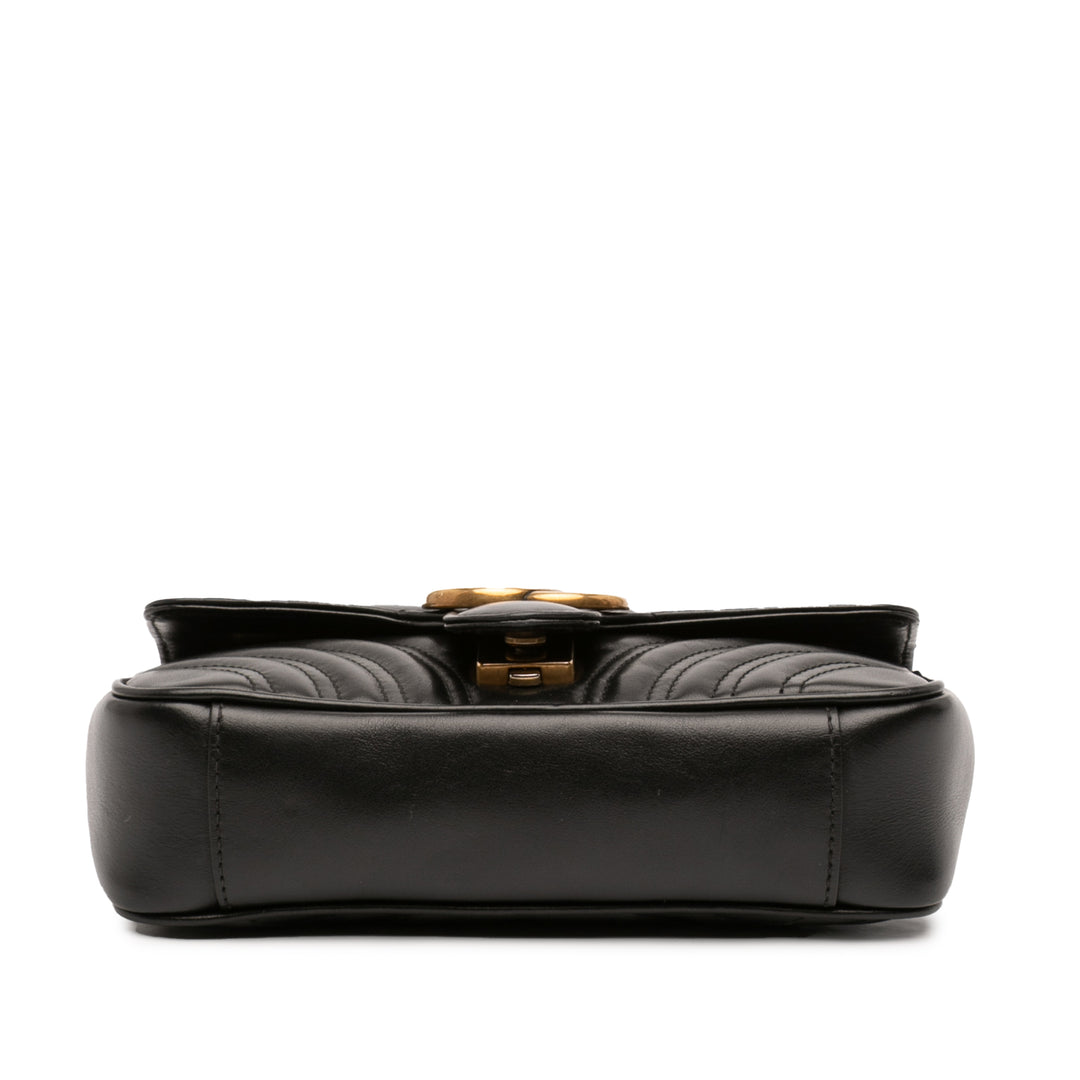 GG Marmont Matelasse Sac Petit Cuir de veau Noir
